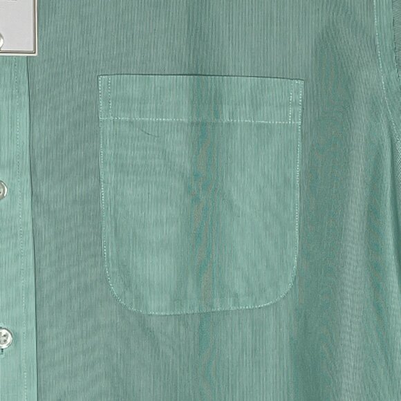 Roundtree & Yorke Shirt 16.5 / 35 Mint Green Stripe EZ Care Gold Label NWT - Picture 5 of 12
